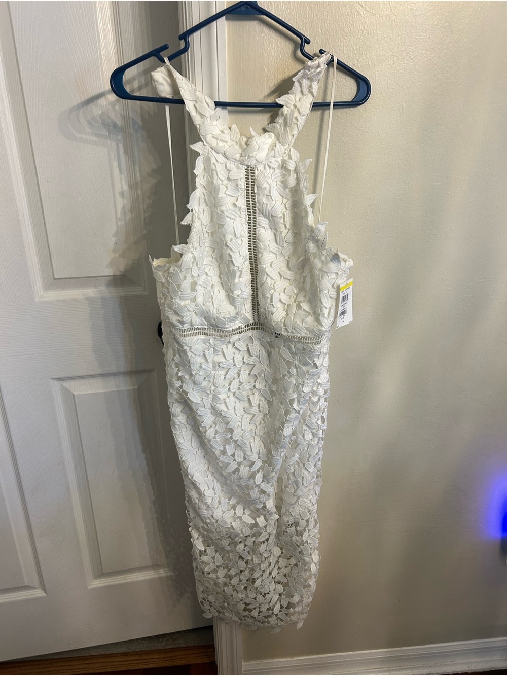 Bardot White Floral Lace Midi Dress